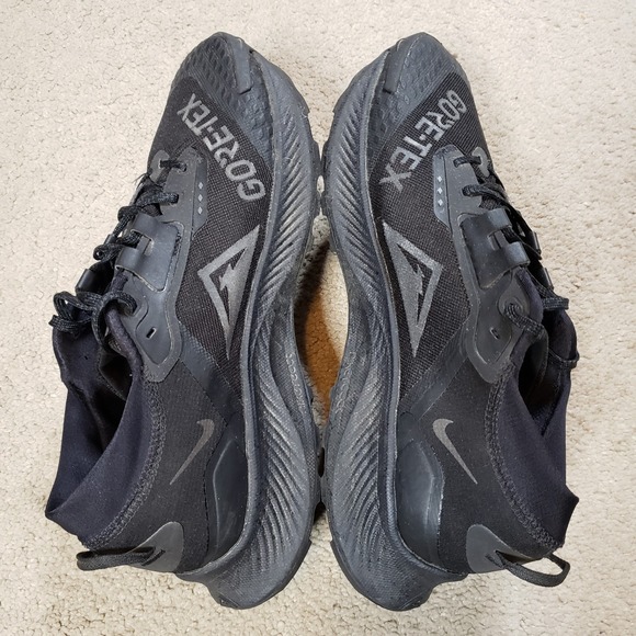 Nike Pegasus Trail 3 GTX GORE-TEX Triple Black Shoes Sneakers Mens Size 12 - Picture 8 of 12